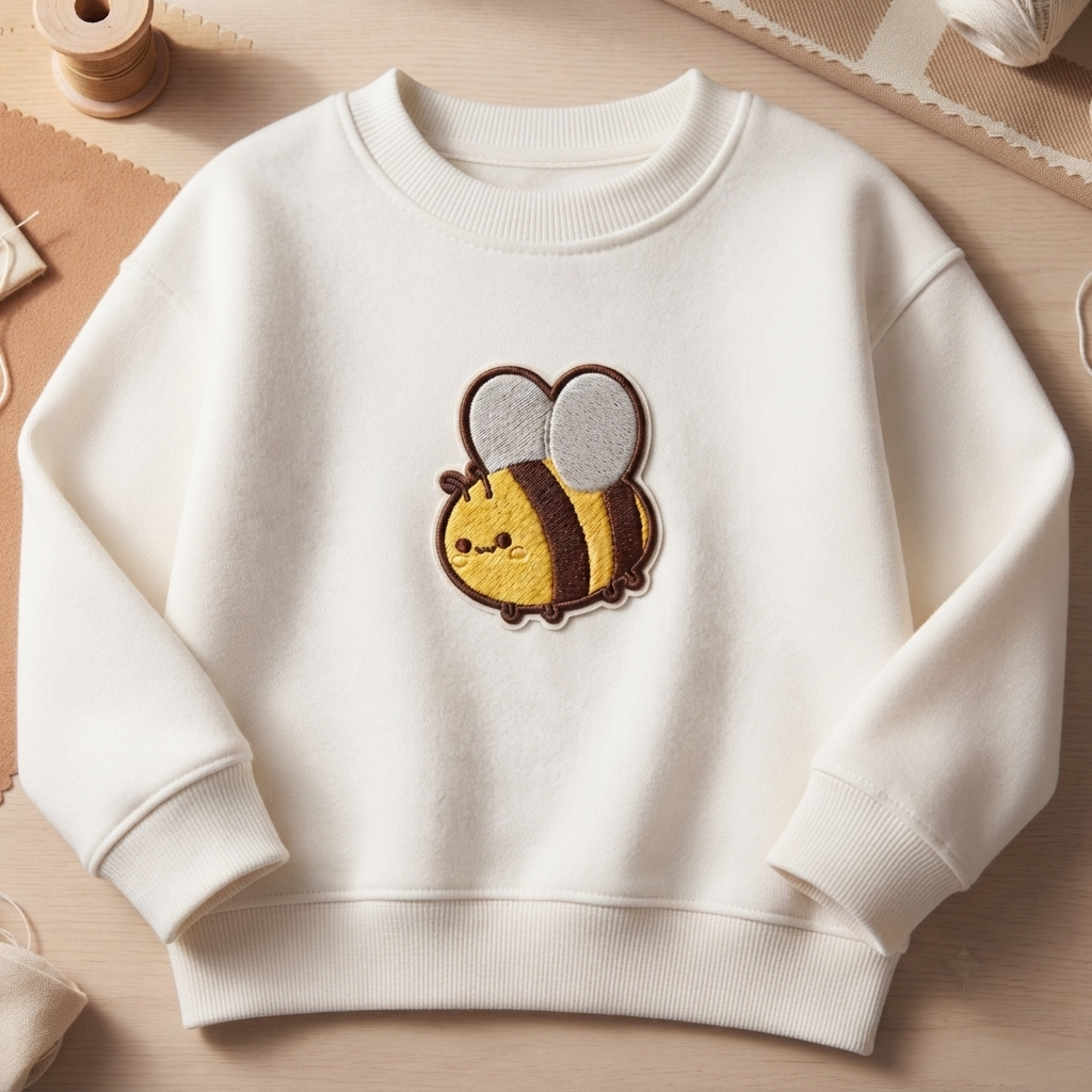 Cute Bee Embroidered Patch – Kawaii Honey Bee Iron-On Patch for Jackets, Bags, Hats & DIY Crafts