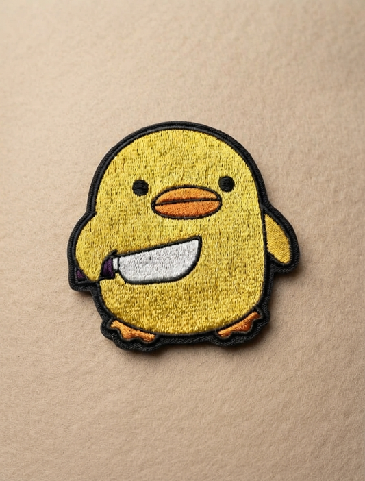 Cute Yellow Duck Embroidered Patch, Funny Duck Iron-On Patch, Kawaii Bird Patch for Jacket, Backpack, Hat & Clothing