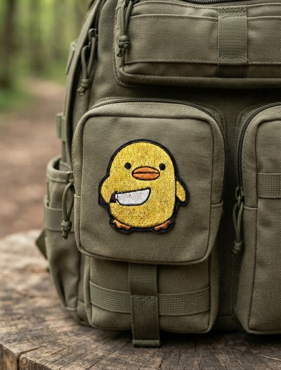 Cute Yellow Duck Embroidered Patch, Funny Duck Iron-On Patch, Kawaii Bird Patch for Jacket, Backpack, Hat & Clothing