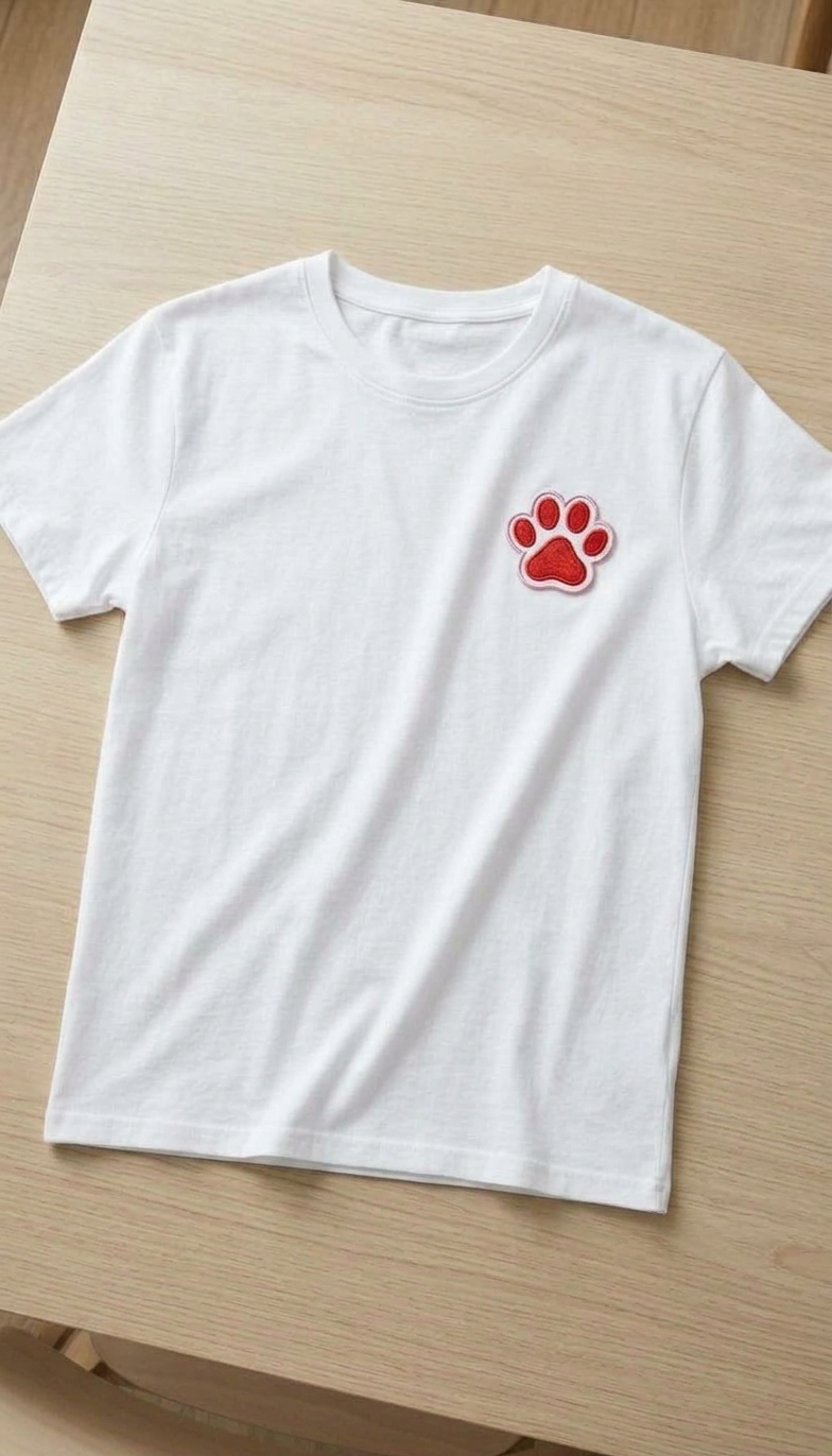 Red Cat Paw Embroidered Patch, Cute Animal Paw Print Iron-On Patch for Jackets, Bags, Hats & Clothing