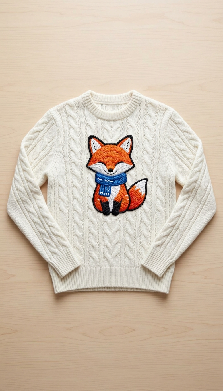Cute Fox Embroidered Patch, Orange Fox Iron-On Applique, Animal Embroidery Patch for Jackets, Backpacks, Hats & Clothing