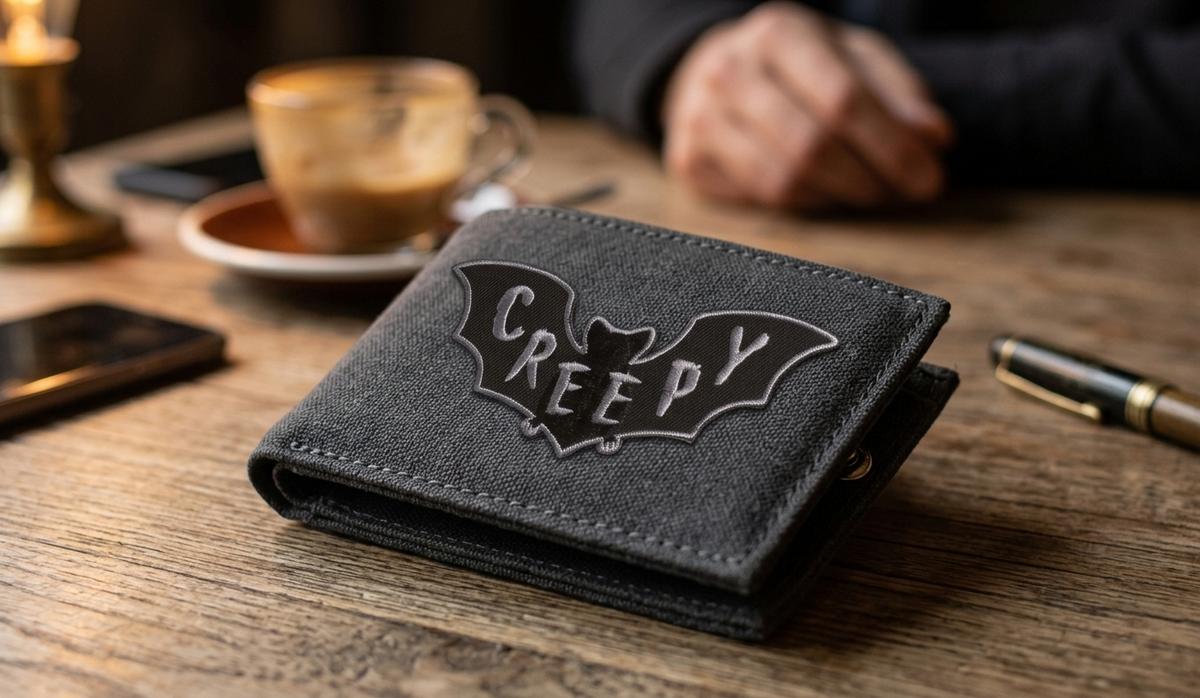 Creepy Bat Embroidered Patch, Halloween Bat Patch, Gothic Iron-On Patch, Spooky Canvas Patch for Jackets, Bags & Clothing