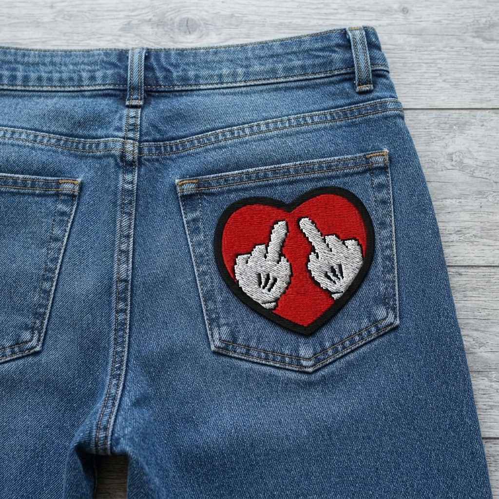 Embroidered Heart Hands Patch, Red Heart Embroidery Patch, Cute Love Iron On Patch, Romantic Sewing Patch for Jacket, Bag & Clothing