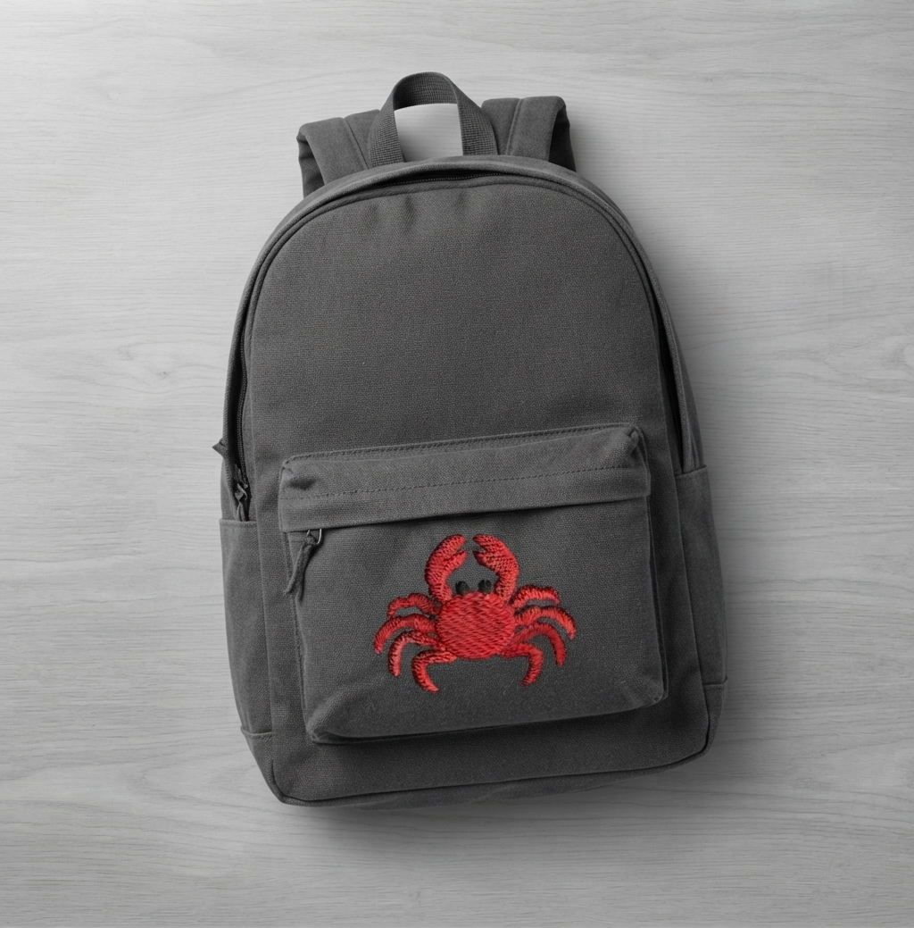 Red Crab Embroidered Patch – Marine Animal Iron On Patch, Ocean Lover Applique, Coastal Sewing Patch