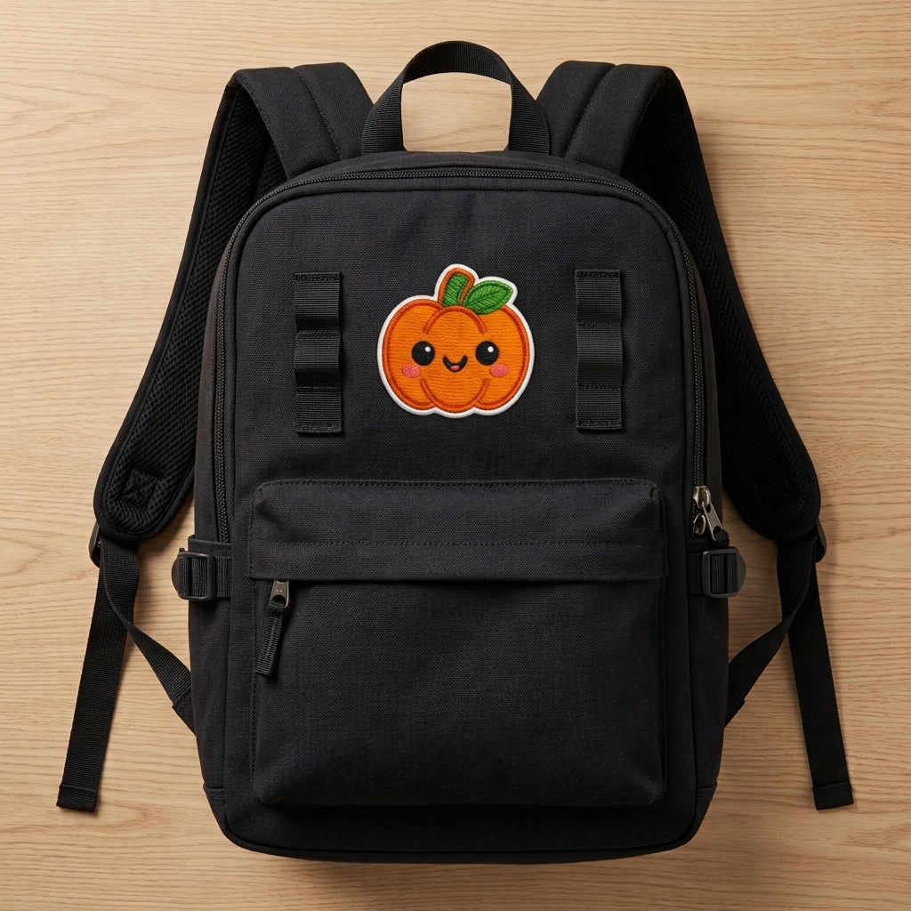 Cute Pumpkin Embroidered Patch - Kawaii Autumn Halloween Iron On / Sew On Patch