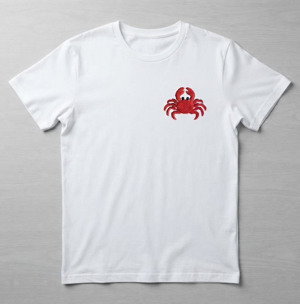 Red Crab Embroidered Patch – Marine Animal Iron On Patch, Ocean Lover Applique, Coastal Sewing Patch