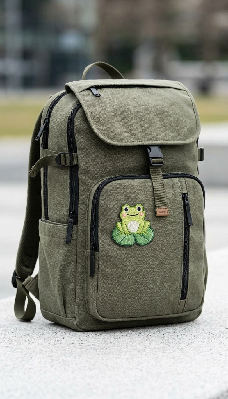 Cute Frog Embroidered Patch, Green Kawaii Frog Iron On Patch for Clothes, DIY Clothing Accessories, Backpack, Jacket and Tote Bag