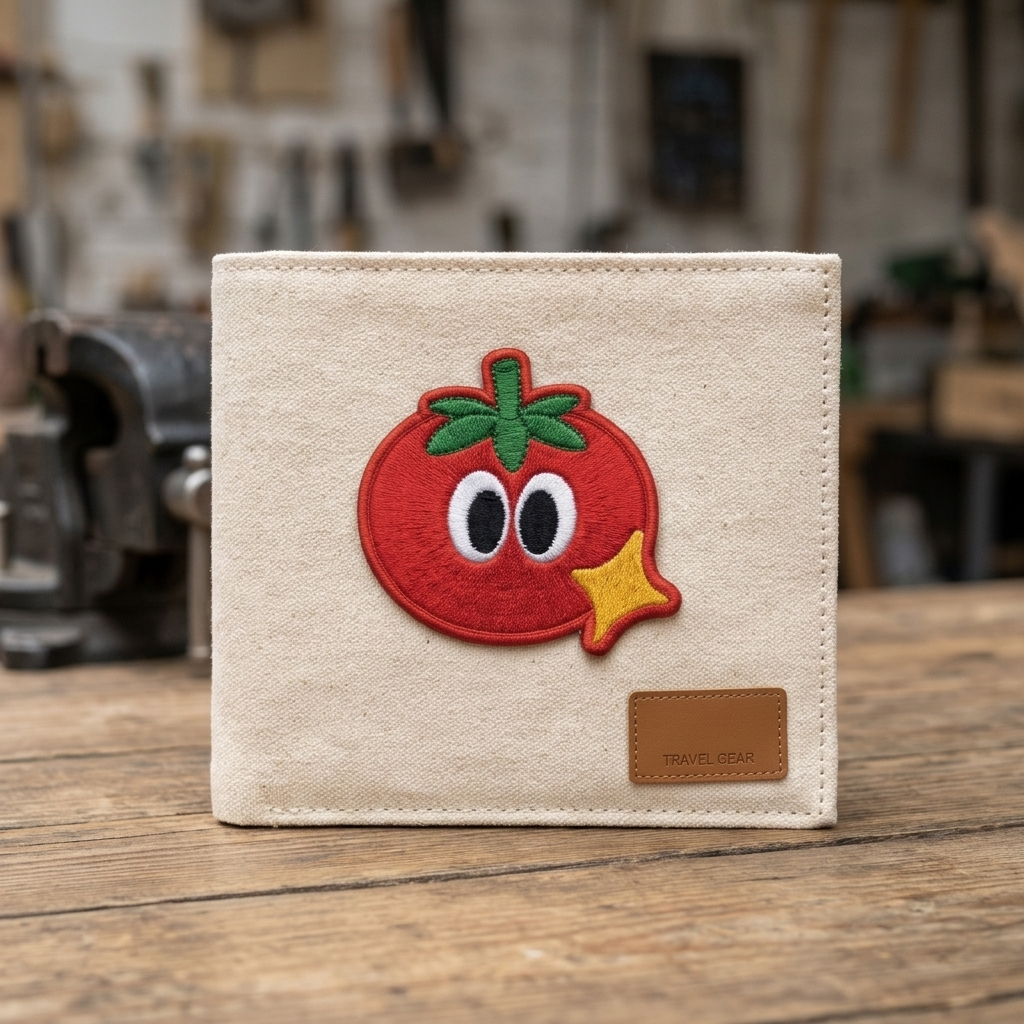 Cute Tomato Embroidered Patch with Sparkle, Kawaii Fruit Iron-On Patch, Funny Food Embroidery Applique for Clothes, Bags & Jackets