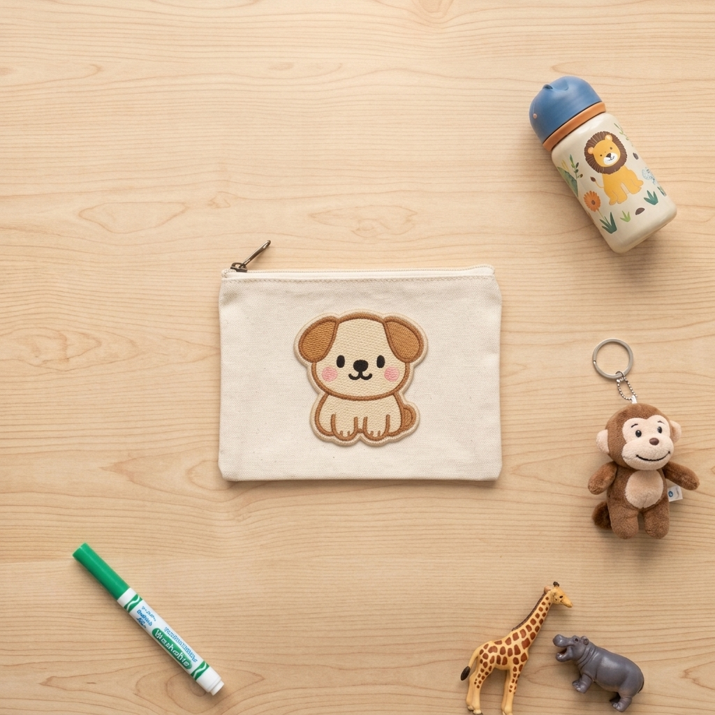 Cute Embroidered Puppy Patch, Kawaii Brown Dog Iron-On Embroidery Applique, Cute Animal Sew-On Patch for Clothes, Bags and Hats