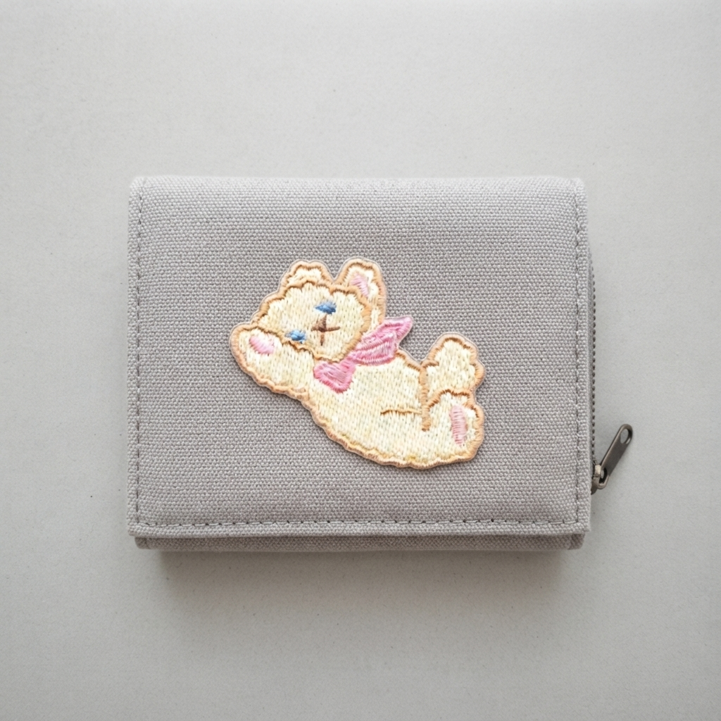 Cute Sleeping Bear Embroidered Patch – Kawaii Animal Iron-On Patch for Clothing, Bags & Jackets