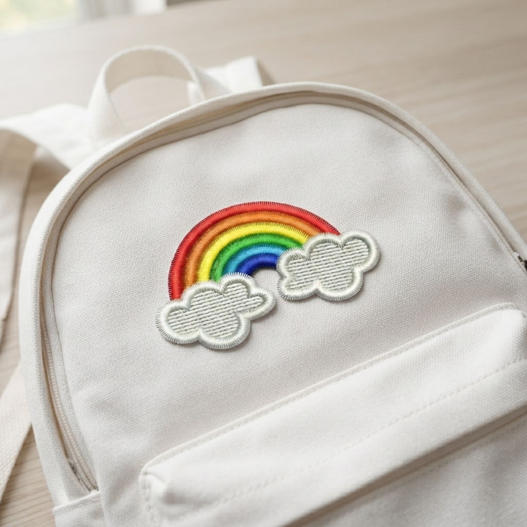 Rainbow Embroidered Patch, Colorful Rainbow Cloud Iron On Patch, Cute Kawaii Applique for Clothing, Jacket, Backpack & DIY Crafts