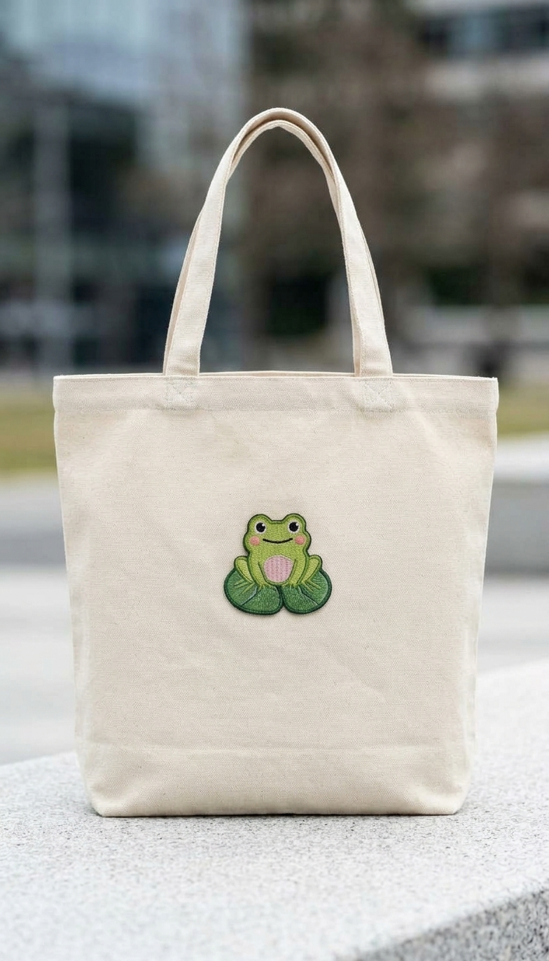 Cute Frog Embroidered Patch, Green Kawaii Frog Iron On Patch for Clothes, DIY Clothing Accessories, Backpack, Jacket and Tote Bag