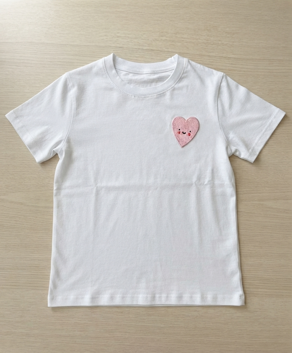 Cute Pink Heart Embroidered Patch – Kawaii Love Heart Iron-On Patch for Clothing & Accessories