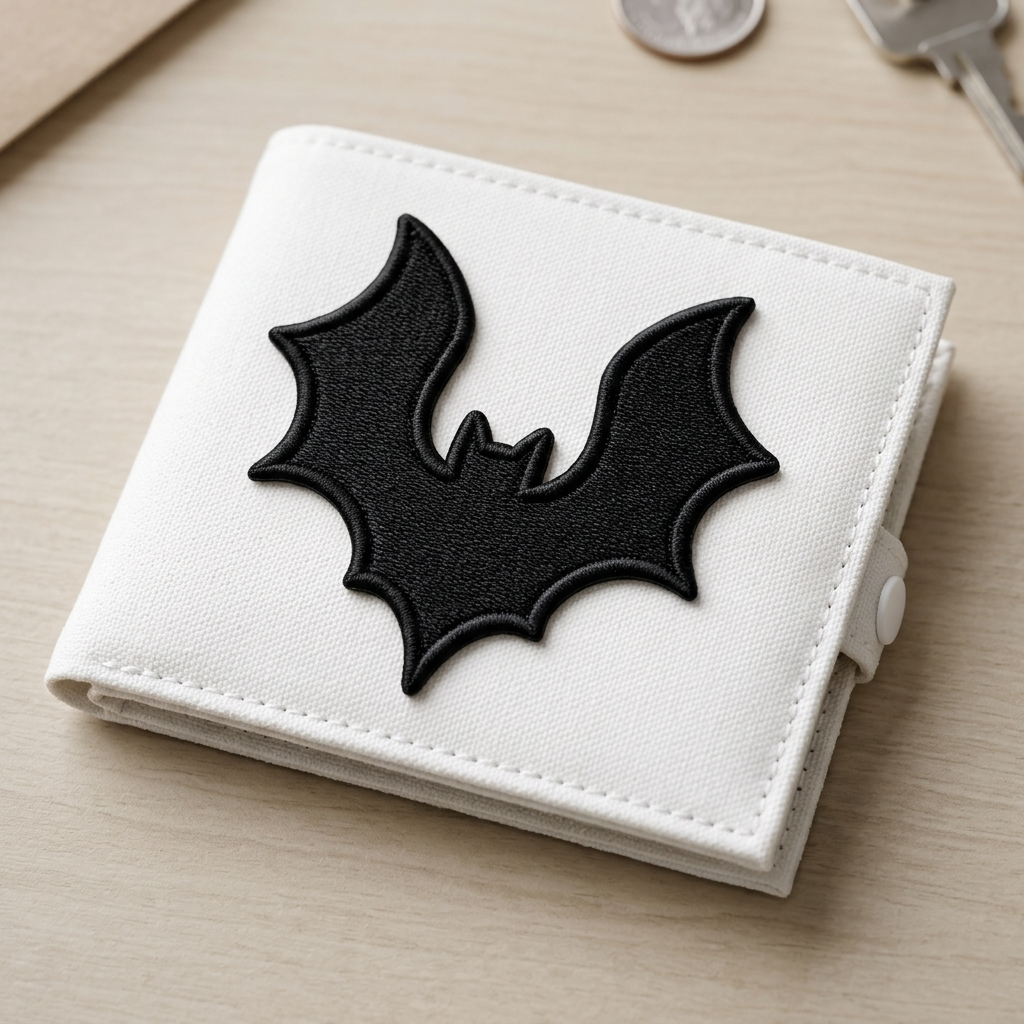 Black Bat Embroidered Patch, Gothic Halloween Iron-On Patch for Jackets, Hats, Bags & Clothing