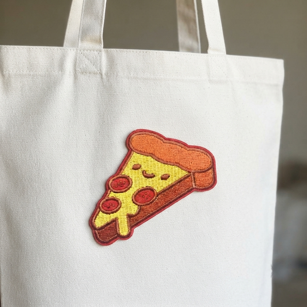 Cute Pizza Embroidered Patch, Kawaii Food Iron On Patch, Pizza Lover Embroidery Patch, Funny Food Clothing Patch