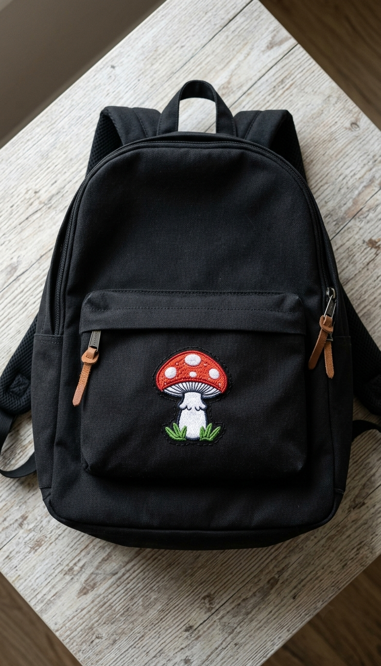 Cute Red Mushroom Embroidered Iron-On Patch, Kawaii Toadstool Mushroom Applique for Clothing, Bags, Hats & DIY Crafts