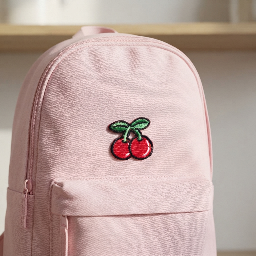 Cherry Embroidered Patch, Red Cherry Fruit Iron On Patch, Cute Kawaii Fruit Applique, Sewing Patch for Clothes, Bags & Jackets