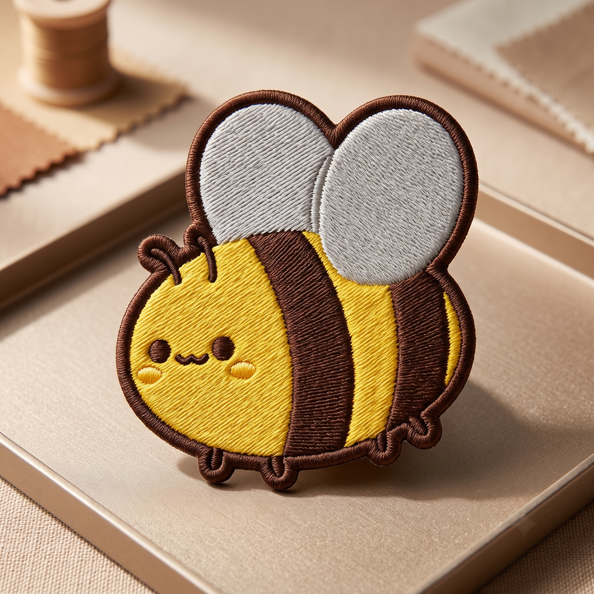 Cute Bee Embroidered Patch – Kawaii Honey Bee Iron-On Patch for Jackets, Bags, Hats & DIY Crafts