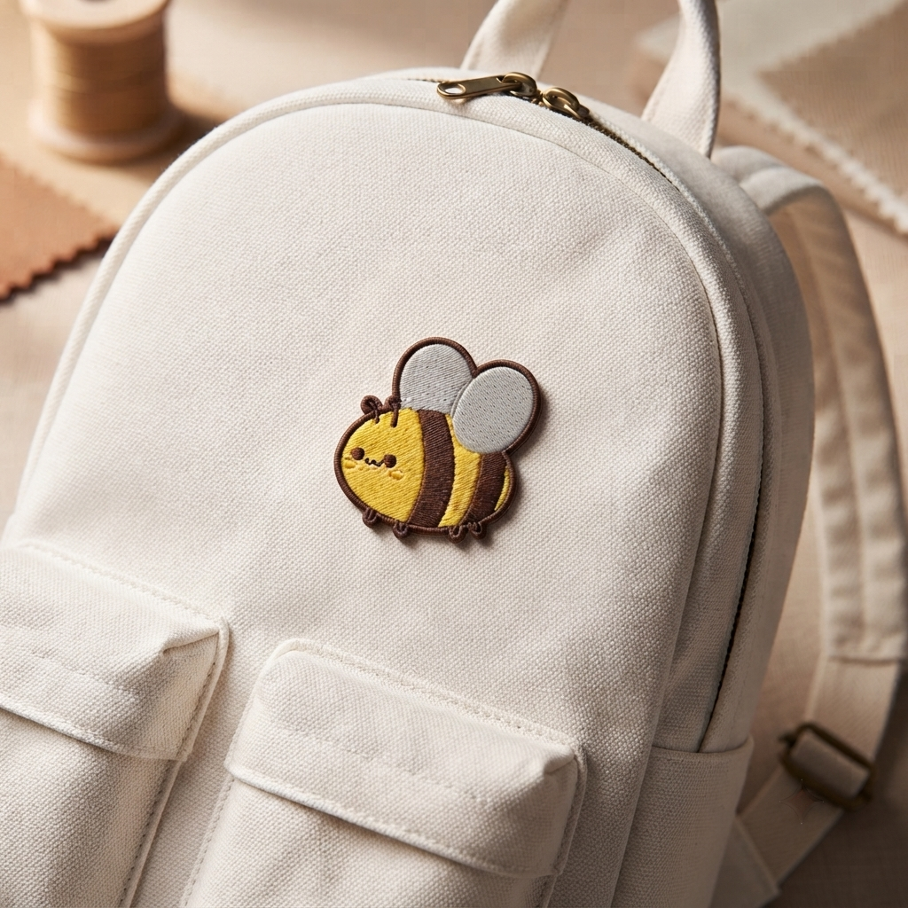 Cute Bee Embroidered Patch – Kawaii Honey Bee Iron-On Patch for Jackets, Bags, Hats & DIY Crafts