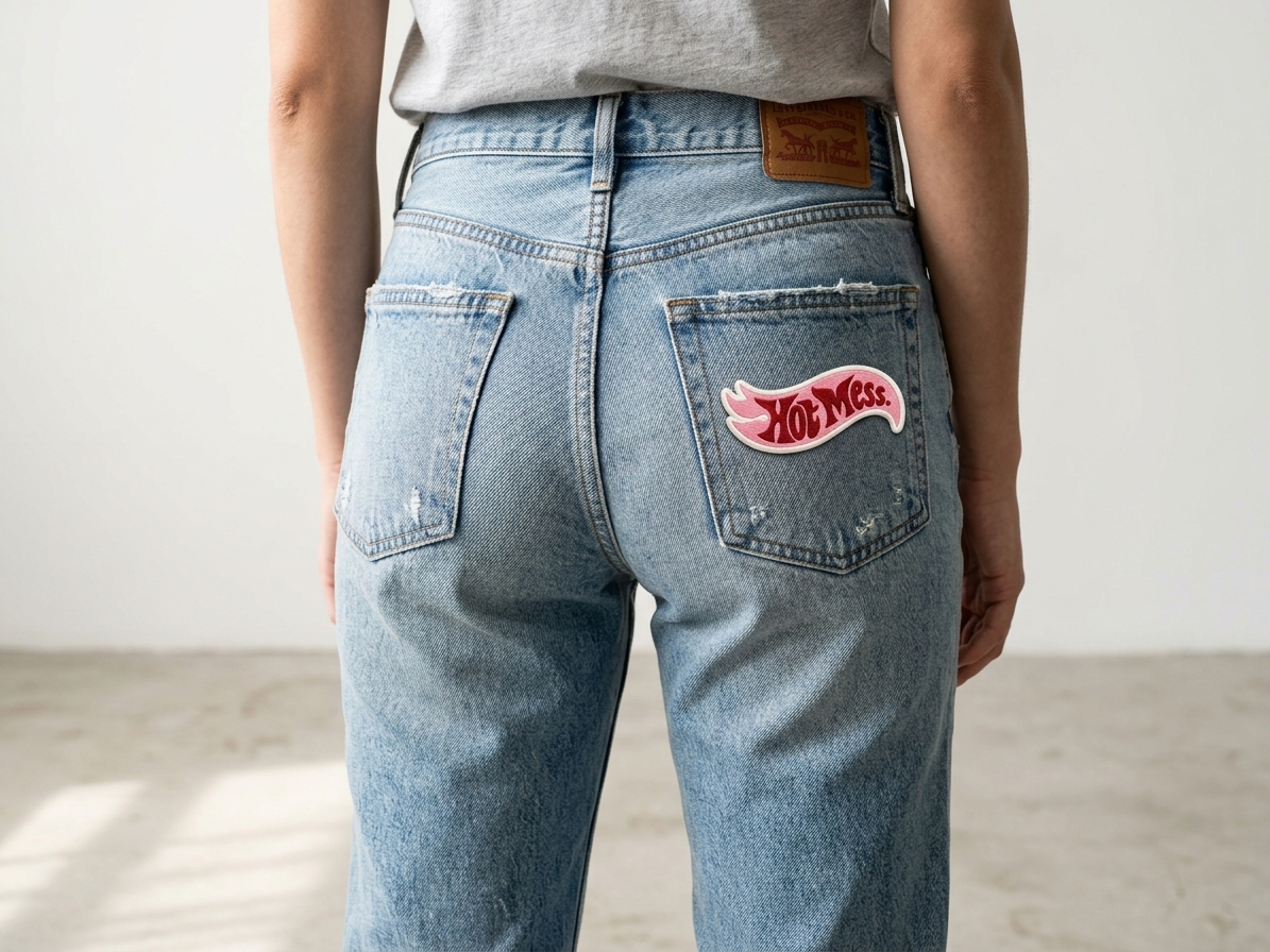 "Hot Mess" Slogan Embroidered Patch | Iron-On / Sew-On Retro Badge