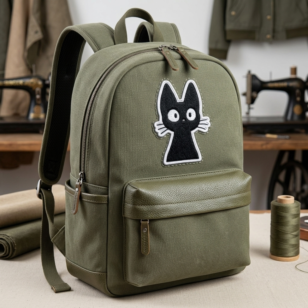 Black Cat Embroidered Patch, Cute Cat Iron On Patch, Kawaii Animal Patch for Jacket, Hoodie, Backpack & Tote Bag