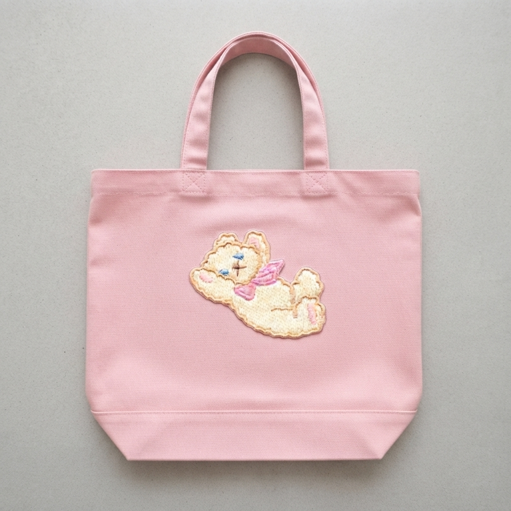 Cute Sleeping Bear Embroidered Patch – Kawaii Animal Iron-On Patch for Clothing, Bags & Jackets