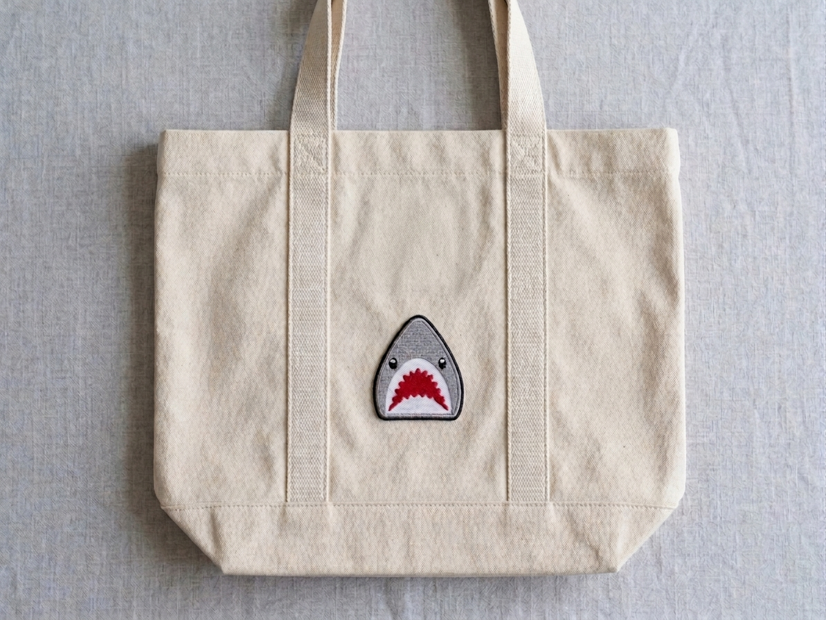 Shark Embroidered Patch, Cute Shark Iron-On Patch, Ocean Animal Embroidery Patch, Marine Life Applique for Jackets, Hats & Bags