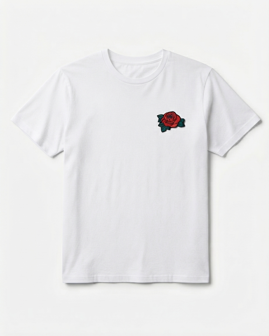 Red Rose Embroidered Patch – Floral Flower Sewing Patch for Jackets, Jeans, Bags & DIY Crafts