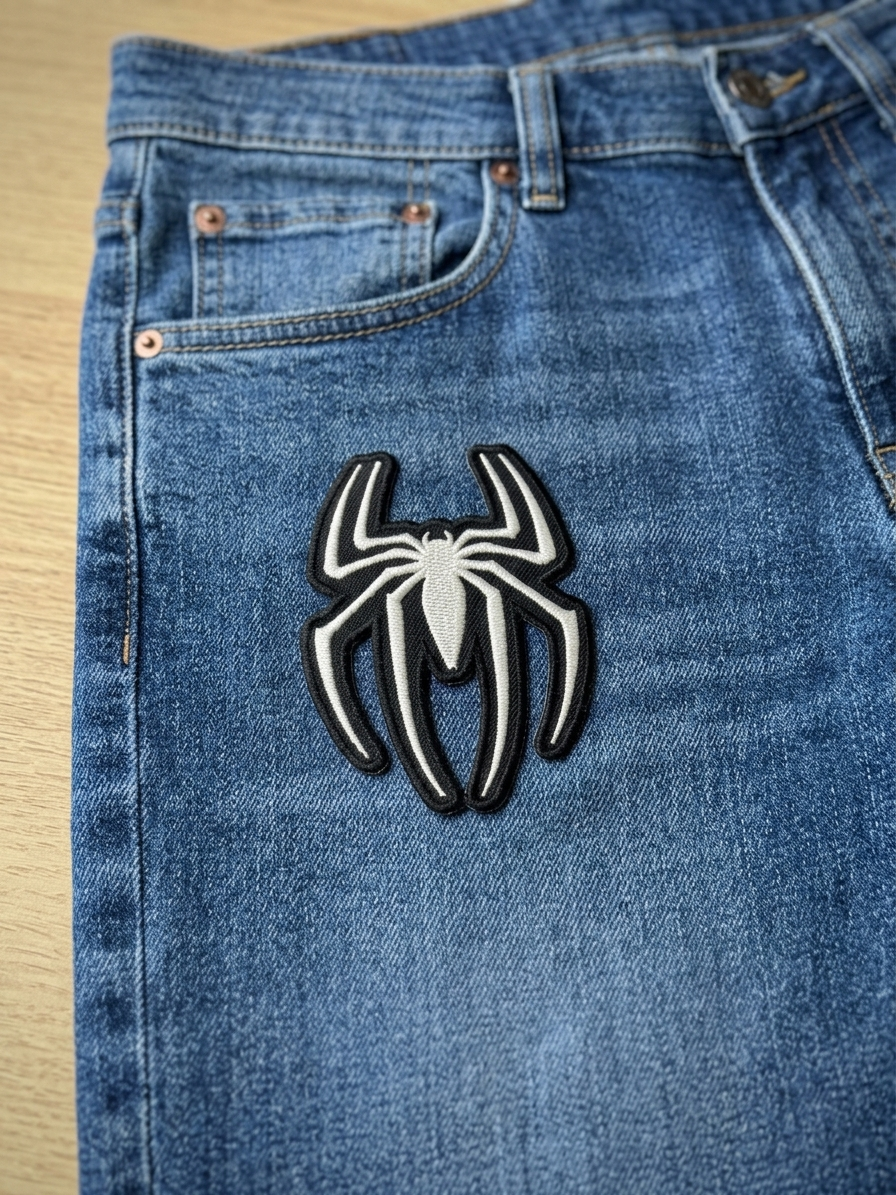 Embroidered Spider Patch, Gothic Spider Iron-On Patch, Halloween Patch, Spooky Punk Clothing Patch, DIY Jacket Backpack Patch