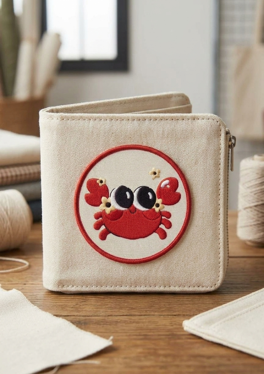 Cute Red Crab Embroidered Patch, Funny Cartoon Sea Animal Iron-On Sew-On Patch for Clothing, Bags & Hats