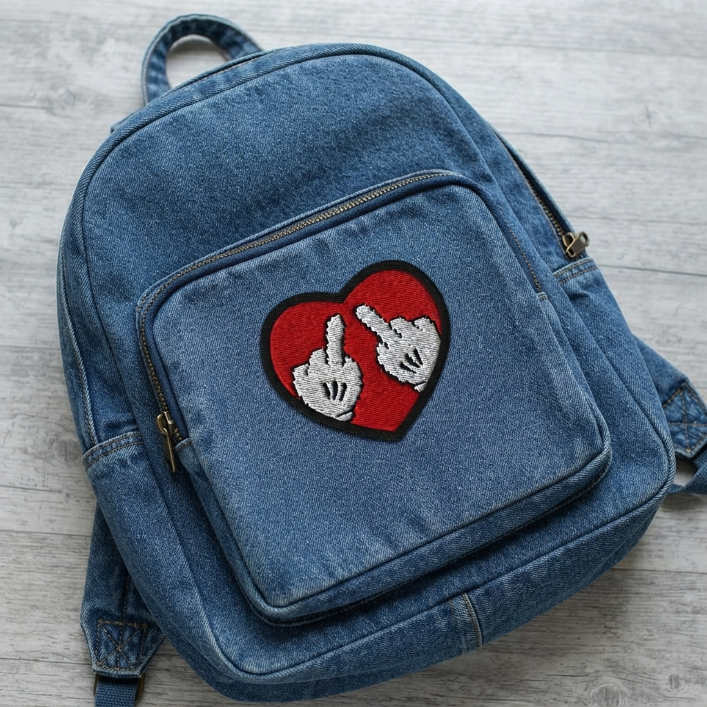 Embroidered Heart Hands Patch, Red Heart Embroidery Patch, Cute Love Iron On Patch, Romantic Sewing Patch for Jacket, Bag & Clothing