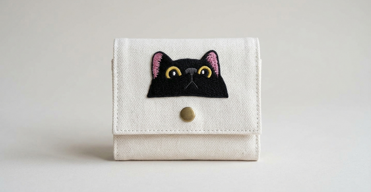 Black Cat Embroidered Patch – Cute Kitty Iron-On Patch, Pink Ear Cat Applique for Jackets, Jeans, Bags & Clothing