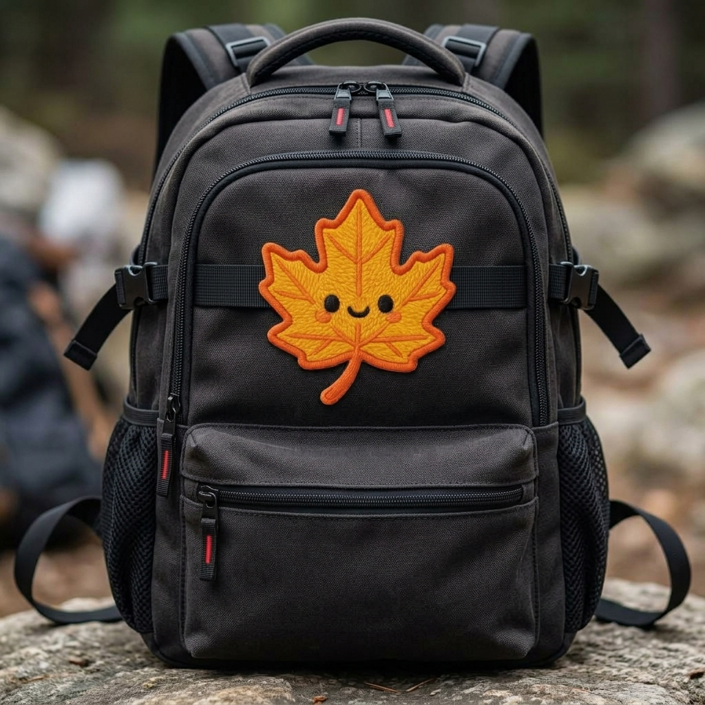 Cute Autumn Maple Leaf Embroidered Patch - Kawaii Fall Iron On Badge
