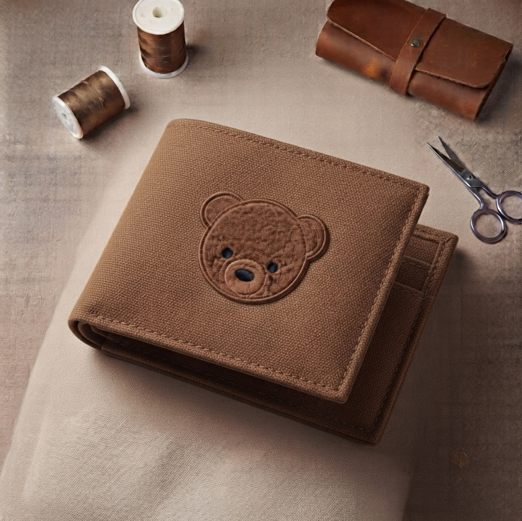 Embroidered Bear Patch – Cute Brown Teddy Bear Canvas Patch for Clothing, Bags & DIY Crafts