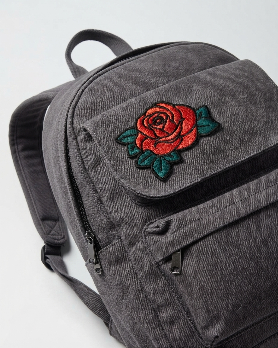 Red Rose Embroidered Patch – Floral Flower Sewing Patch for Jackets, Jeans, Bags & DIY Crafts
