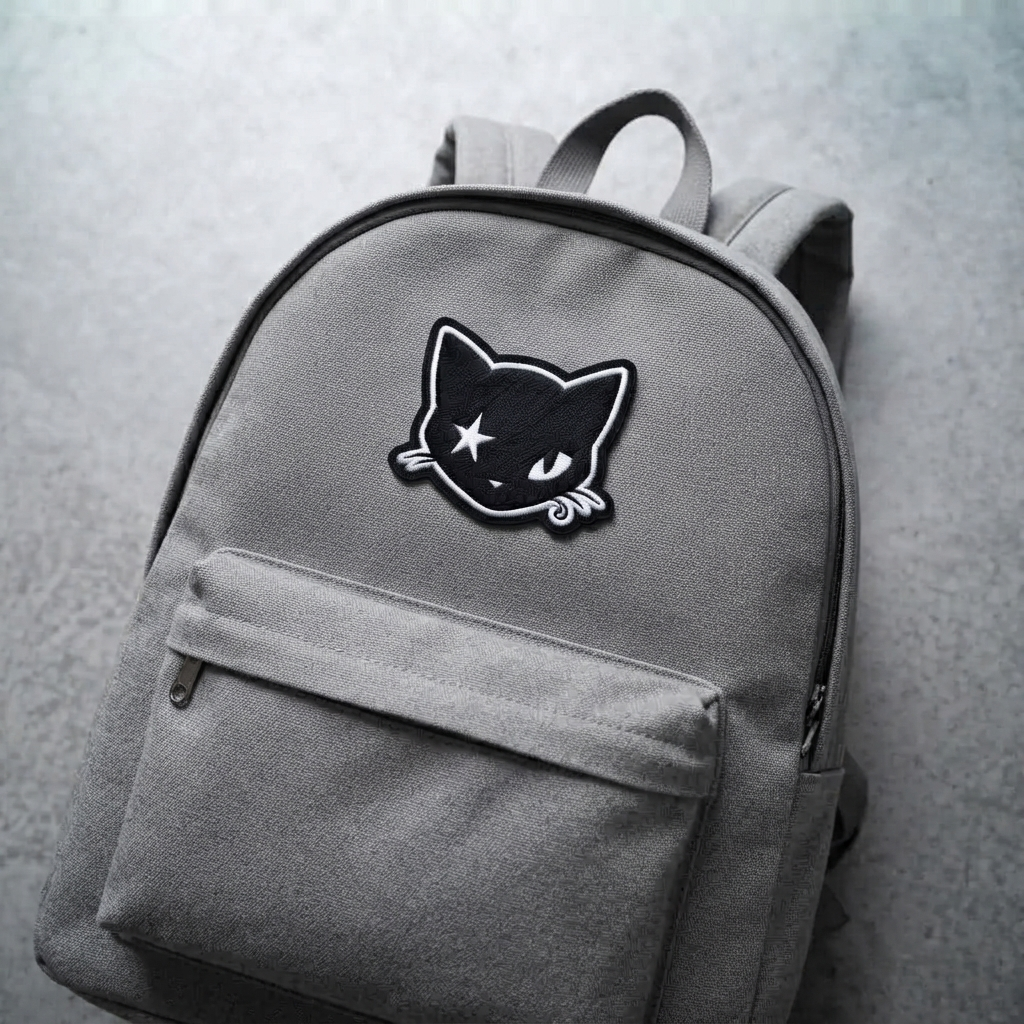 Black Cat Embroidered Patch, Gothic Cat Iron On Patch, Cute Halloween Cat Patch, Clothing & Bag Embroidery Applique