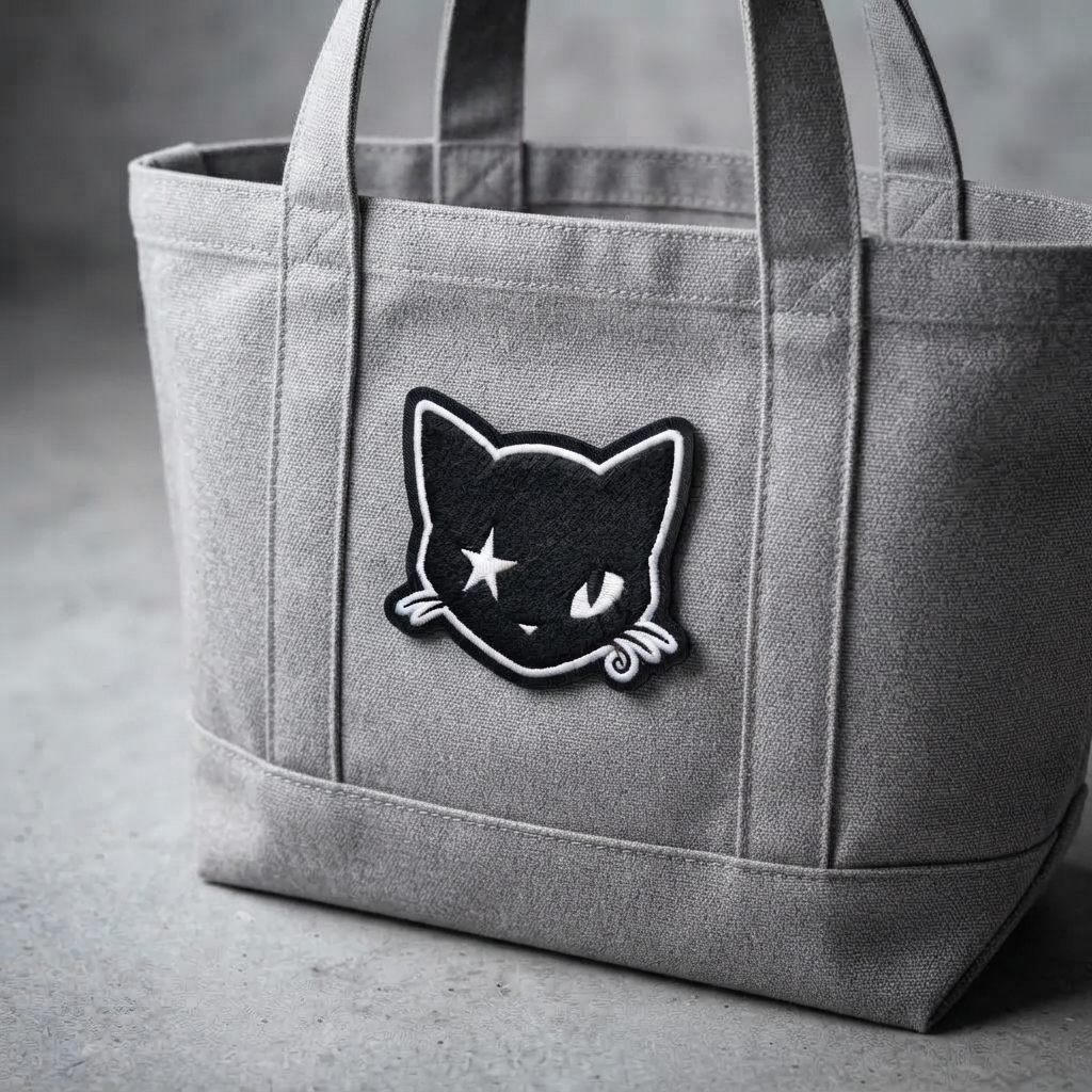 Black Cat Embroidered Patch, Gothic Cat Iron On Patch, Cute Halloween Cat Patch, Clothing & Bag Embroidery Applique