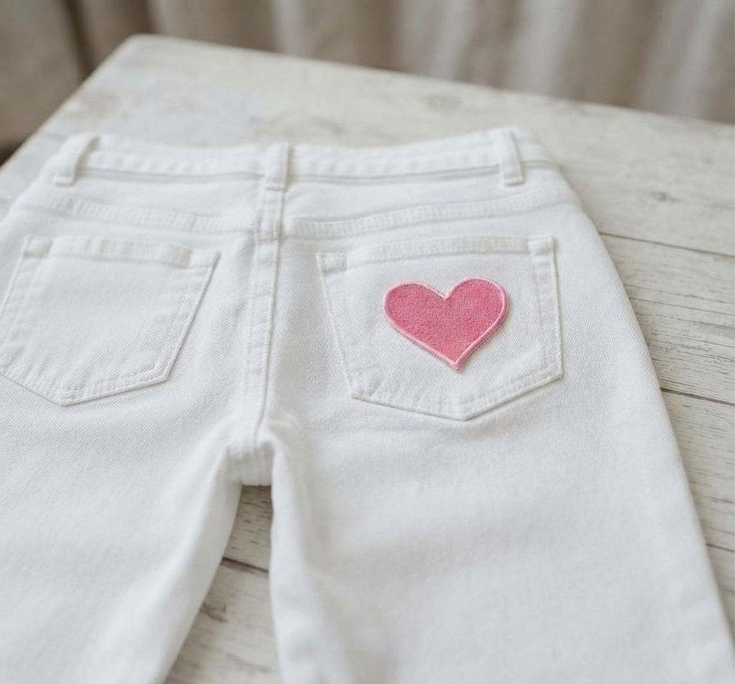 Pink Heart Embroidered Patch – Cute Love Heart Sew On Patch for Clothing, Bags & Accessories