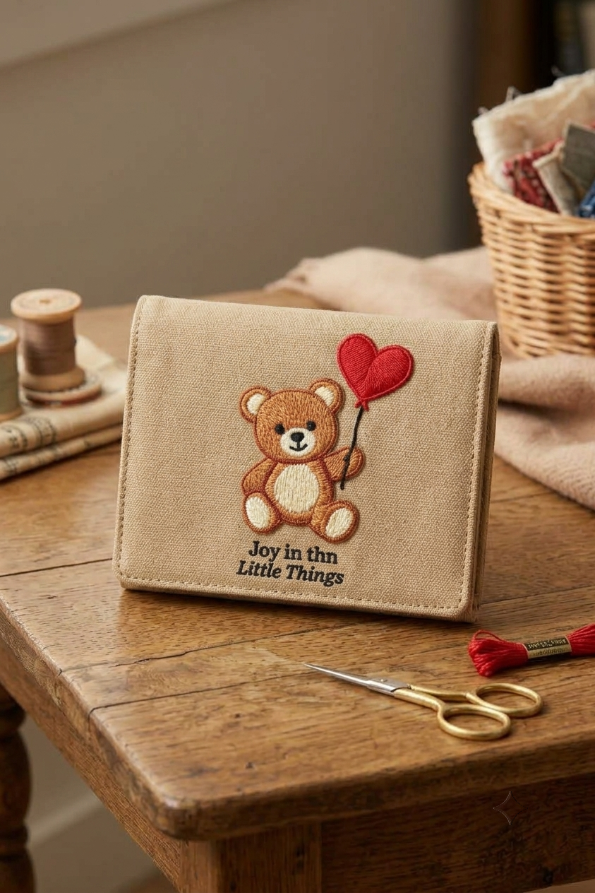Cute Teddy Bear with Heart Balloon Embroidered Patch, Kawaii Bear Iron-On Applique for Clothing, Bags & DIY Crafts