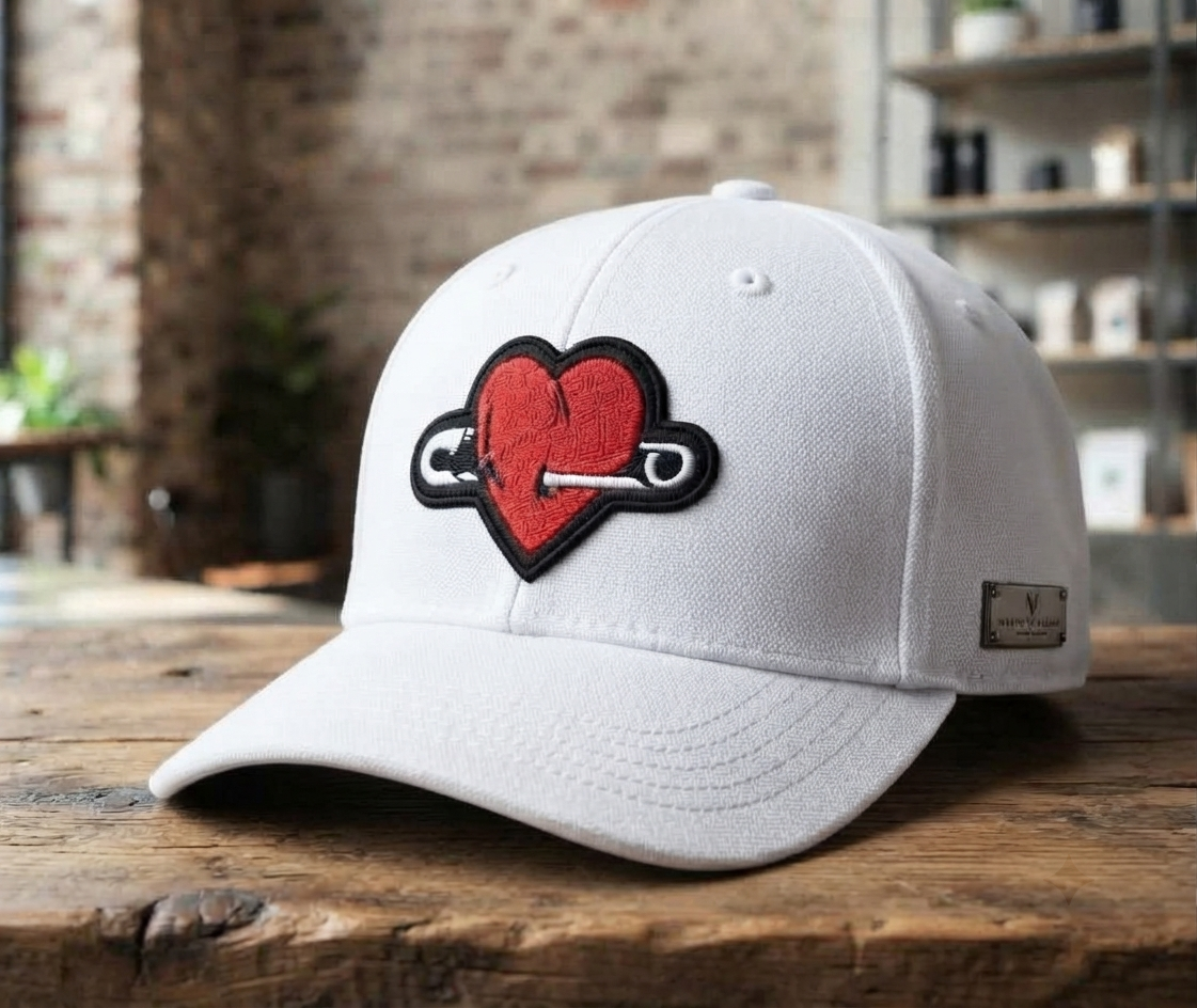 Heart Safety Pin Embroidered Patch – Red Love Heart Iron-On Patch
