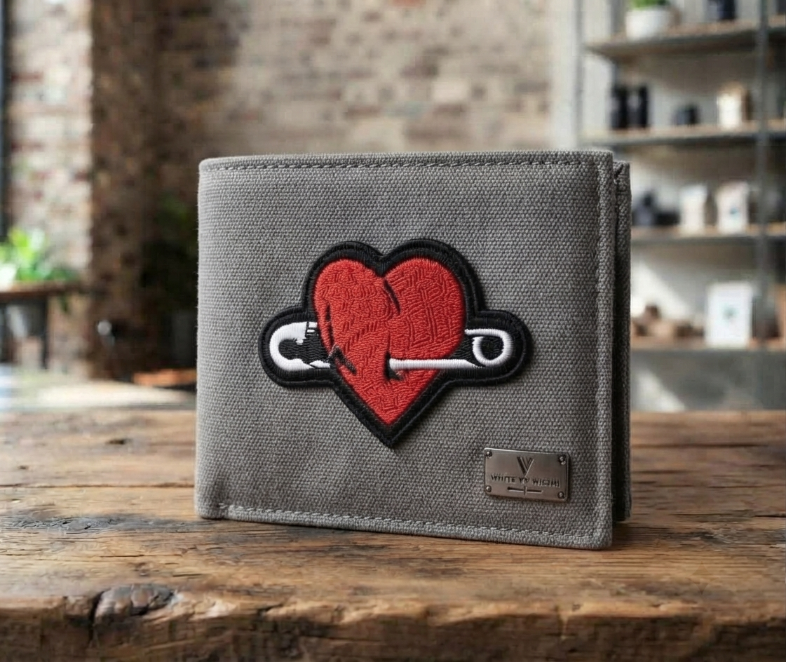 Heart Safety Pin Embroidered Patch – Red Love Heart Iron-On Patch