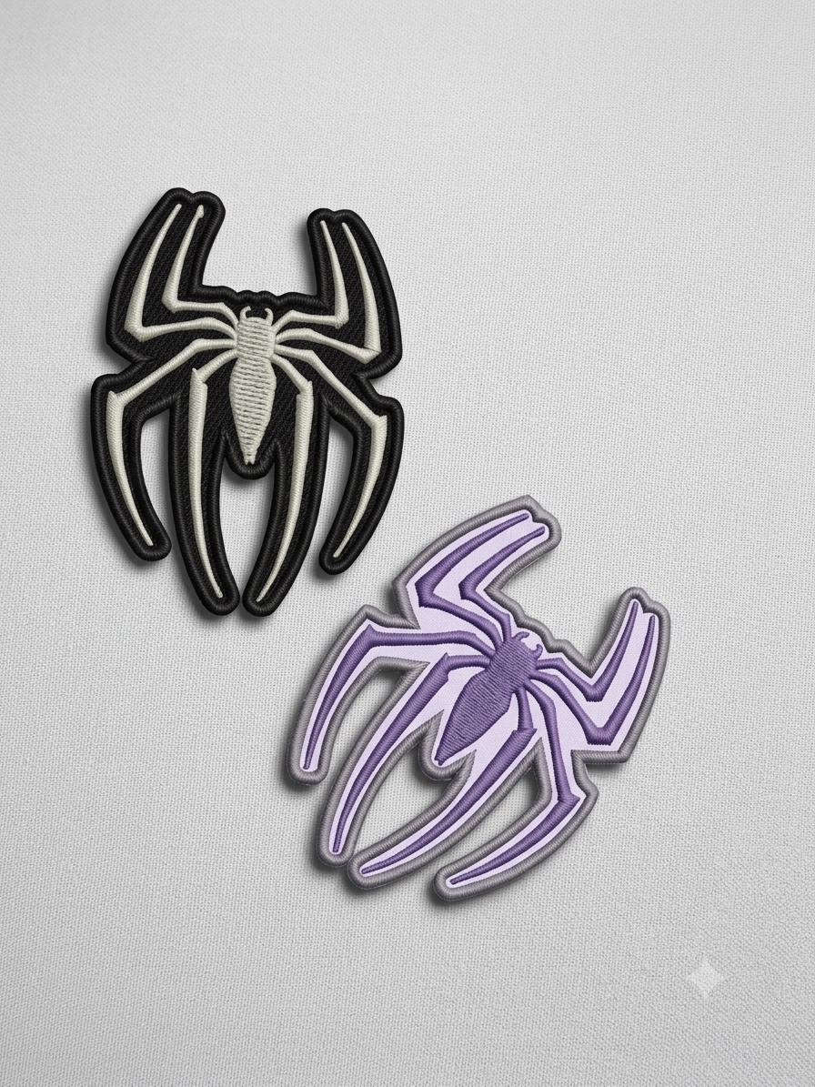 Embroidered Spider Patch, Gothic Spider Iron-On Patch, Halloween Patch, Spooky Punk Clothing Patch, DIY Jacket Backpack Patch