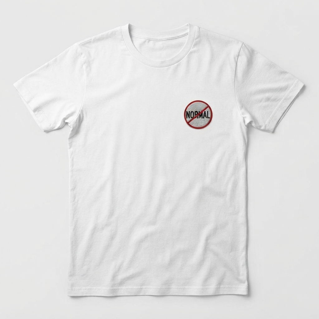 Not Normal Embroidered Patch – Red Prohibition Sign Iron-On Sew-On Patch