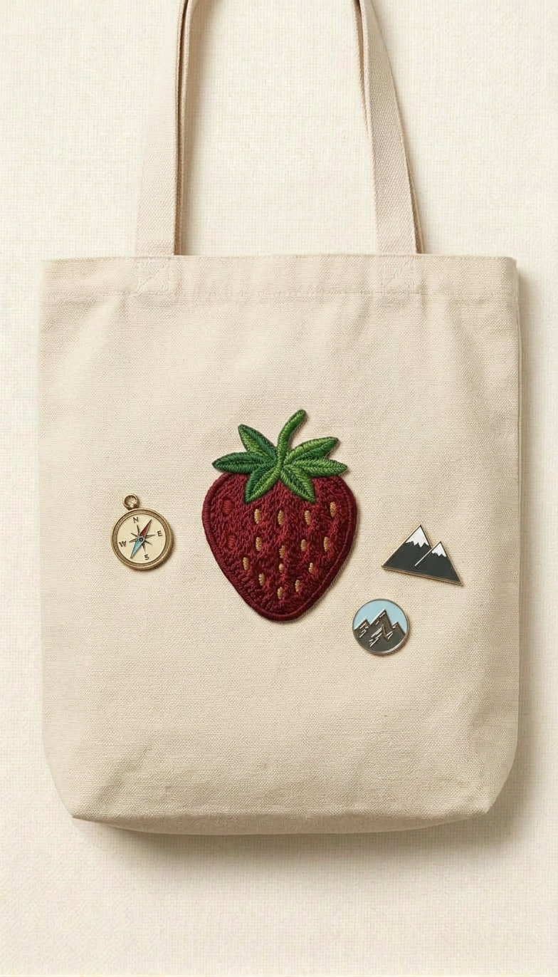 Strawberry Embroidered Patch, Cute Fruit Iron-On Patch, Red Strawberry Applique for Clothing, Jeans, Jackets, Bags & DIY Crafts