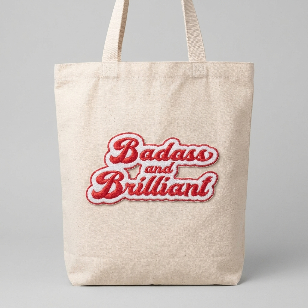 "Badass and Brilliant" Quote Embroidered Patch | Iron-On / Sew-On Slogan Badge