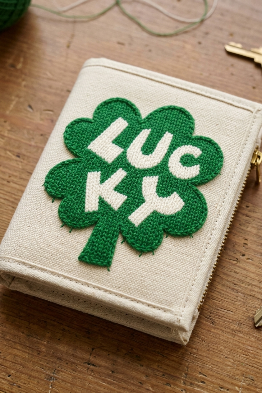 Lucky Clover Embroidered Patch, Green Shamrock Iron-On Applique, Irish Luck Embroidery Badge for Jackets, Hats, Backpacks & Clothing