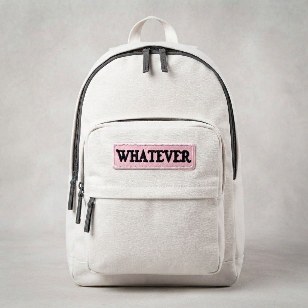 Whatever Embroidered Patch – Pink & Black Iron-On Sew-On Embroidered Patch, Cute Text Patch for Clothing, Jackets, Bags & Accessories