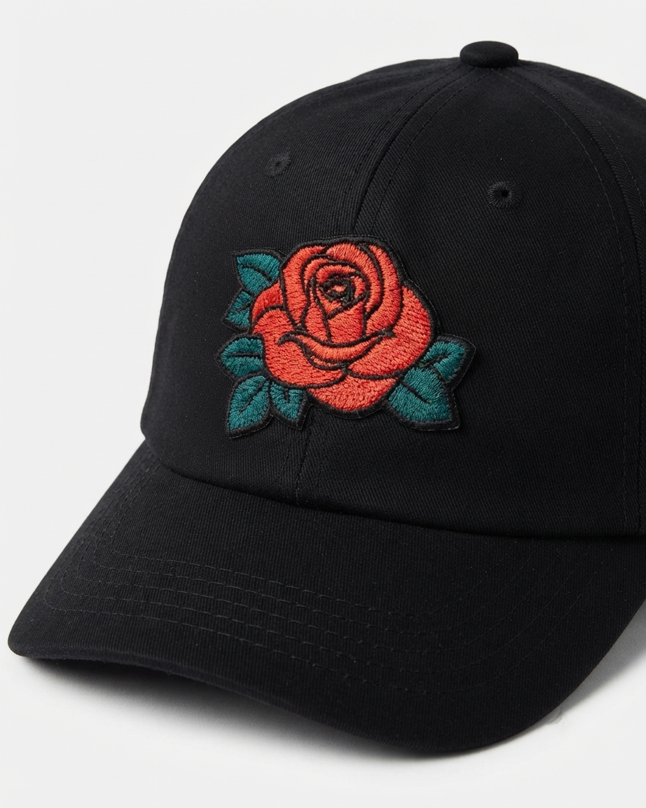 Red Rose Embroidered Patch – Floral Flower Sewing Patch for Jackets, Jeans, Bags & DIY Crafts