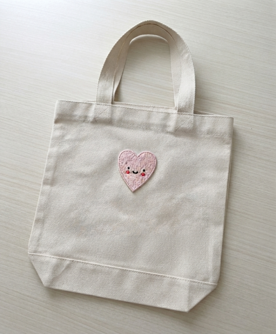 Cute Pink Heart Embroidered Patch – Kawaii Love Heart Iron-On Patch for Clothing & Accessories