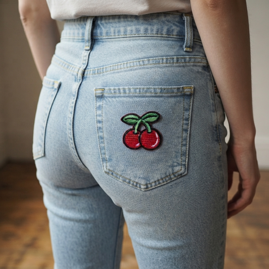 Cherry Embroidered Patch, Red Cherry Fruit Iron On Patch, Cute Kawaii Fruit Applique, Sewing Patch for Clothes, Bags & Jackets